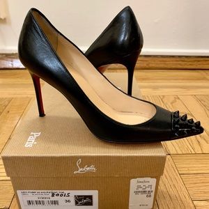 Christian Louboutin Spiked Black ‘Geo’ Pumps 85mm